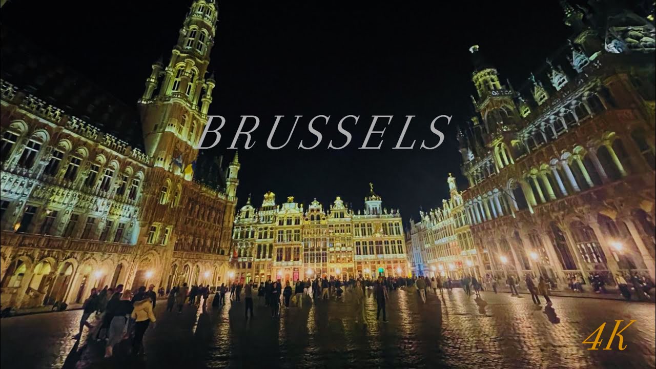Walking in Brussels at Night – Stunning City Lights & Hidden Gems||🇧🇪