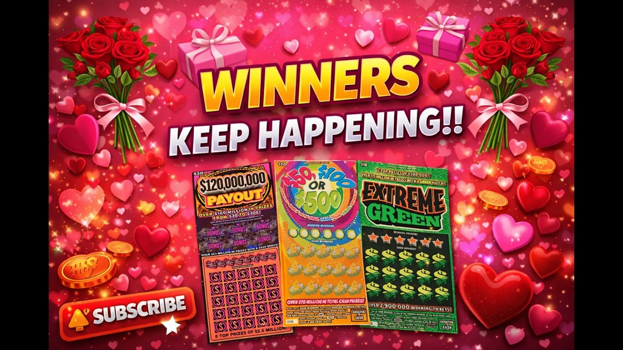💕💕  VALENTINE'S DAY $160,000,000 LOTTERY TICKET SCRATCH OFF | JACKPOT? 💕💕