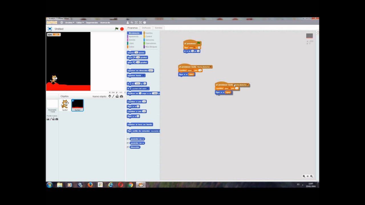 Scratch movimiento con scroll horizontal