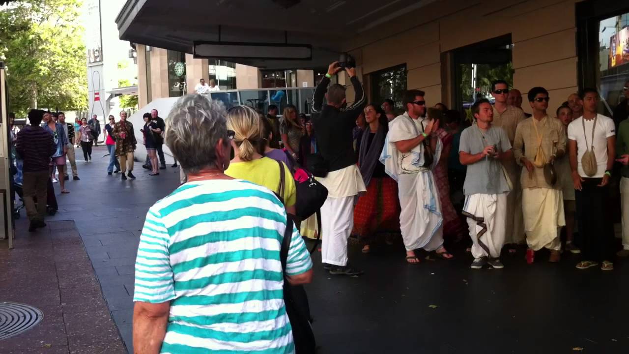 Hari Krishna Enjoying the moment on Queen Street in Auckland, New Zealand