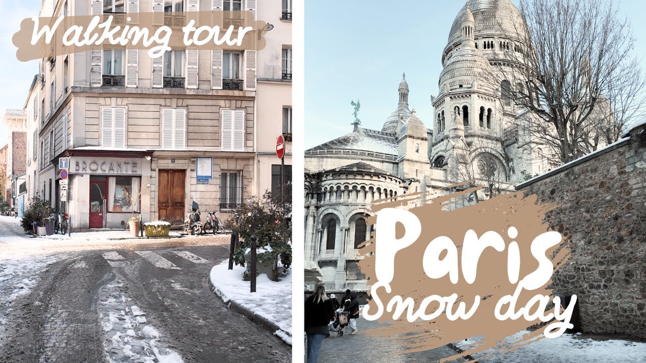 PARIS snowy and sunny day !  7 jan 2026 I Walking POV from Palais Royal to Montmartre - real sounds