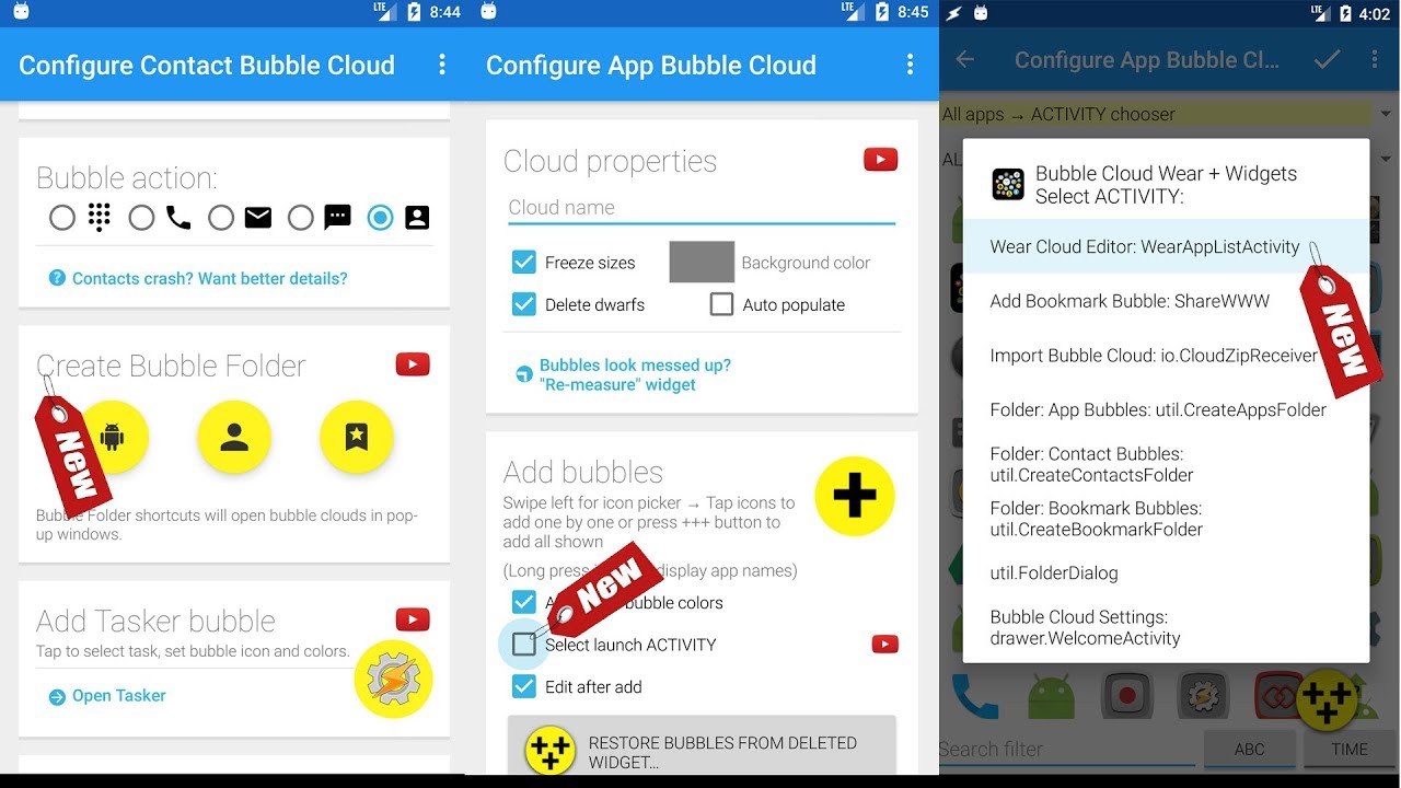 [v8.35] Adding Folder bubbles inside Bubble Cloud Widgets and Folders