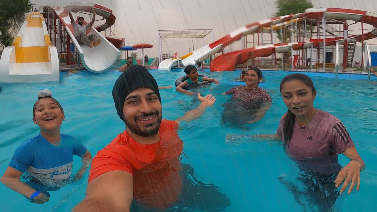 Asi gaye ghuman waterpark upro barish aa gayi ⛈️☔️