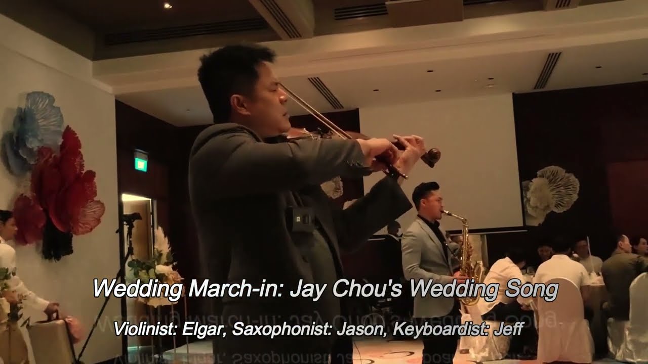 Singapore violinist, saxophonist, & pianist team up to perform Jay Chou's wedding song