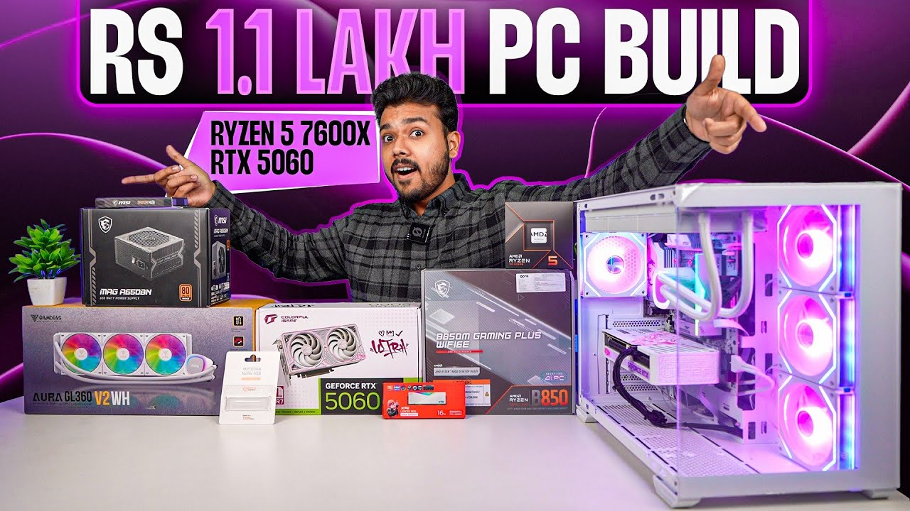 ⚡ Best Gaming PC Under Rs 1.1 Lakh | Ryzen 5 7600X + RTX 5060