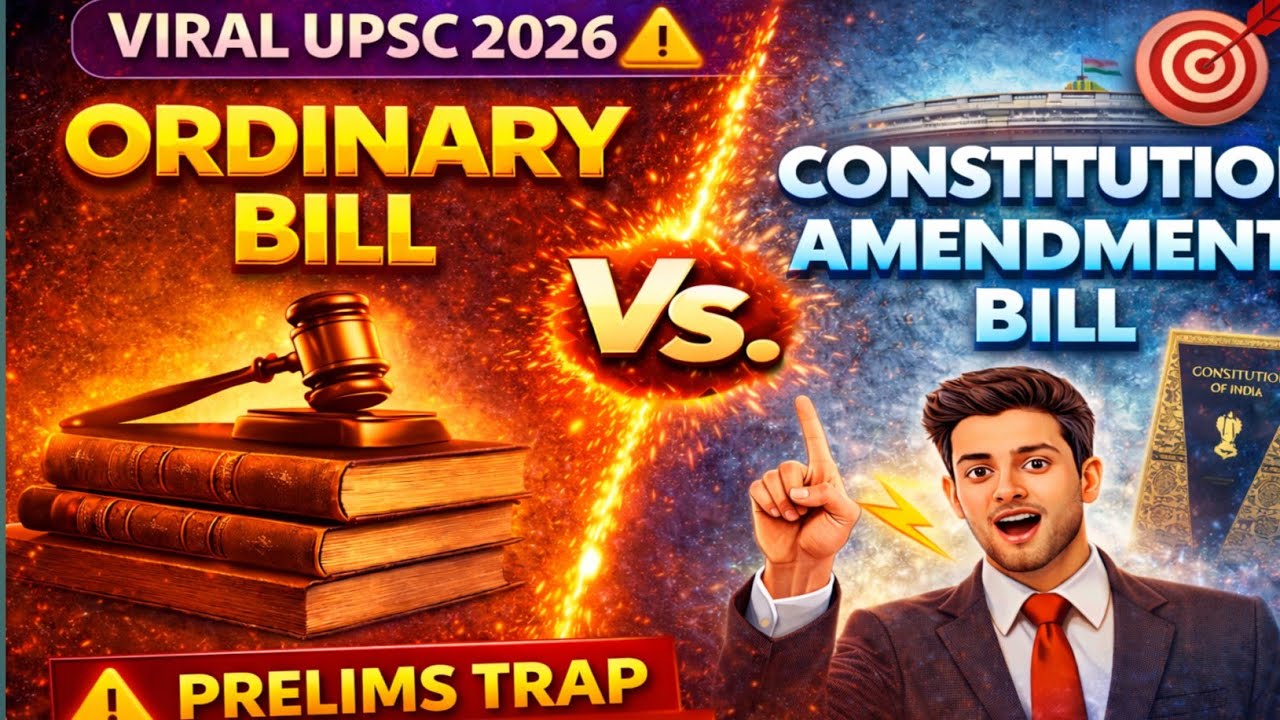 UPSC Prelims 2026 Polity Trap | Ordinary Bill vs Constitution Amendment Bill