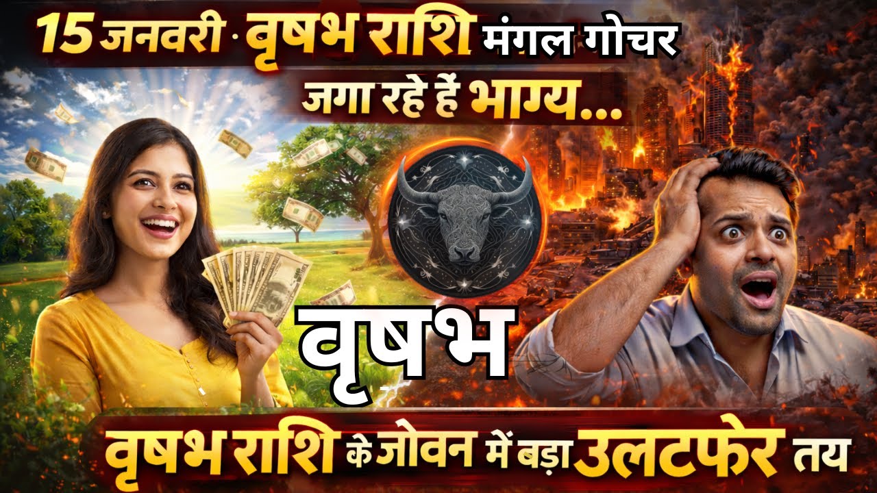 15 जनवरी - वृषभ राशि मंगल गोचर जगा रहे हैं भाग्य.. पर ज़रा-सी चूक पड़ेगी भारी | Vrishabh Astro Guide