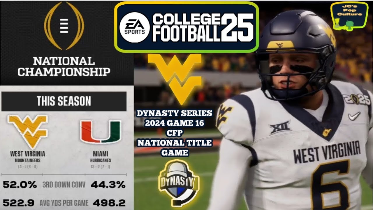 WVU Dynasty (2024 National Championship: #3 West Virginia vs. #4 Miami | WVU Football CFB 25 Dynasty
