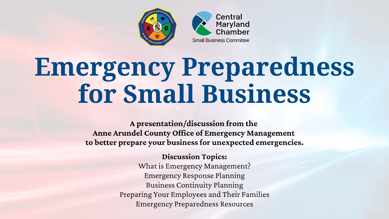 Small Business Seminar: Emergency Preparedness for Small Business