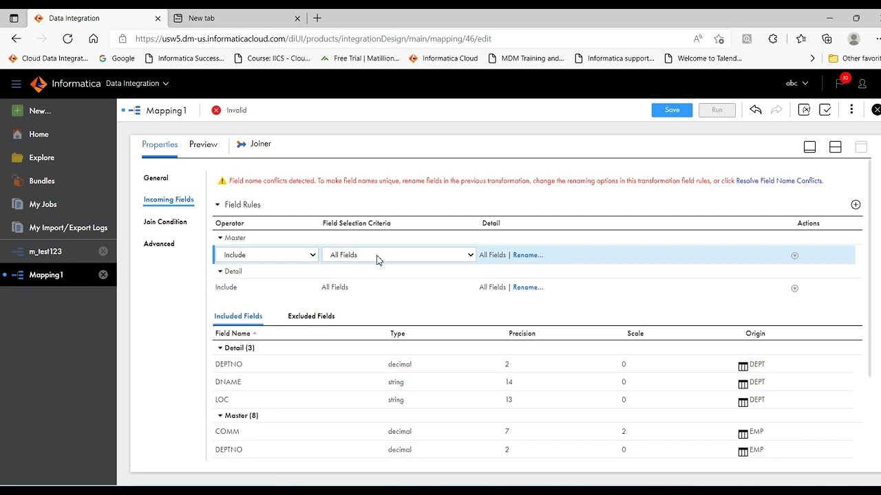 3.8 Joiner Transformation in IICS