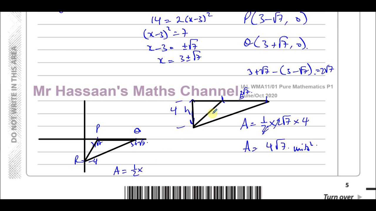 WMA11/01 Pure Mathematics P1 (IAL) Jun/Oct 2020 Q2  Completing the Square   Quadratics