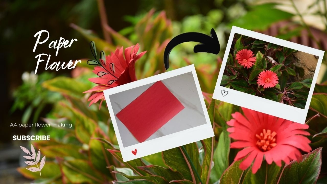 Red flower using paper