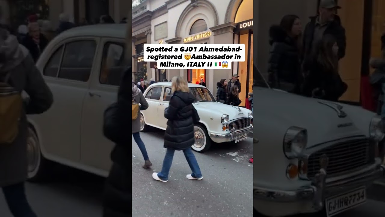 Gujarat Ambassador 🚙 Spotted in Italy|RallyAxis group 🔧 Amit Rana &trade;