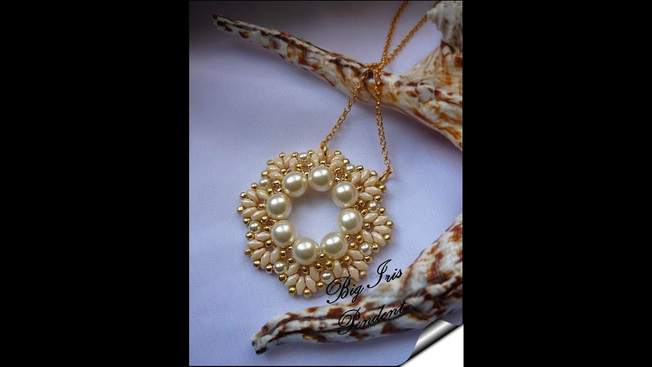 Tutorial Ciondolo  Big Iris con perle e superduo