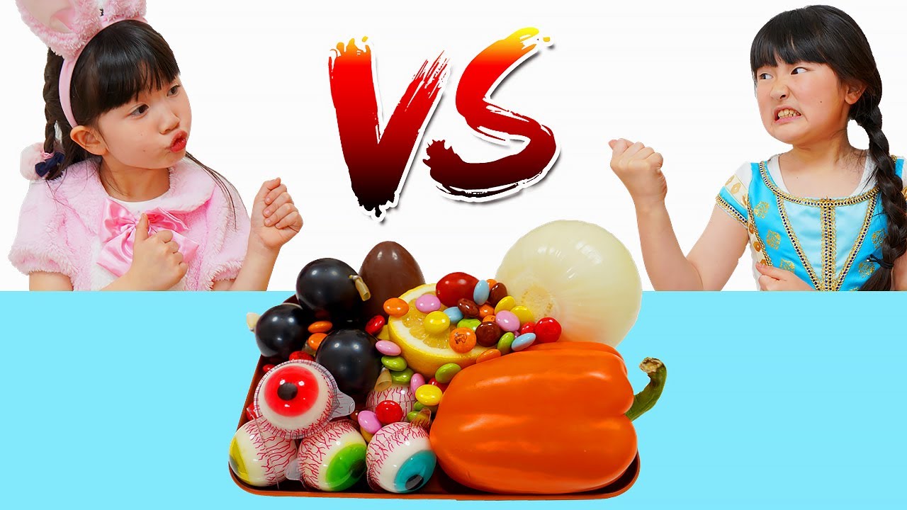 【寸劇】姉妹喧嘩？ルーレットでおいしい食べ物を競争！ごっこ・おままごと - はねまりチャンネル
