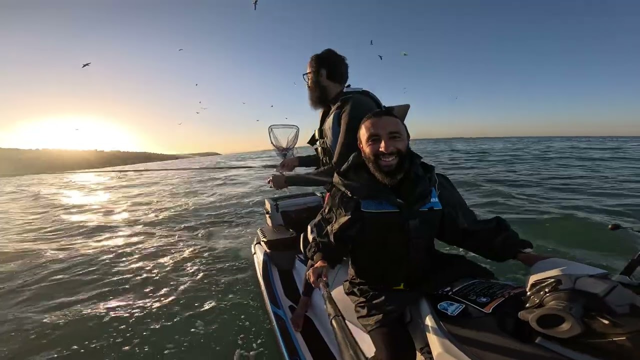 day fishing on a jet ski with friends in Morocco , Peche au Maroc