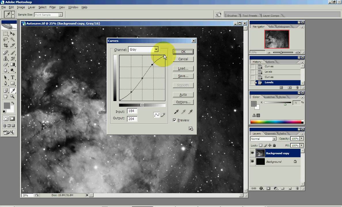 Curves and Levels - Easy 123 - Photoshop Astrophotography Tutorial
