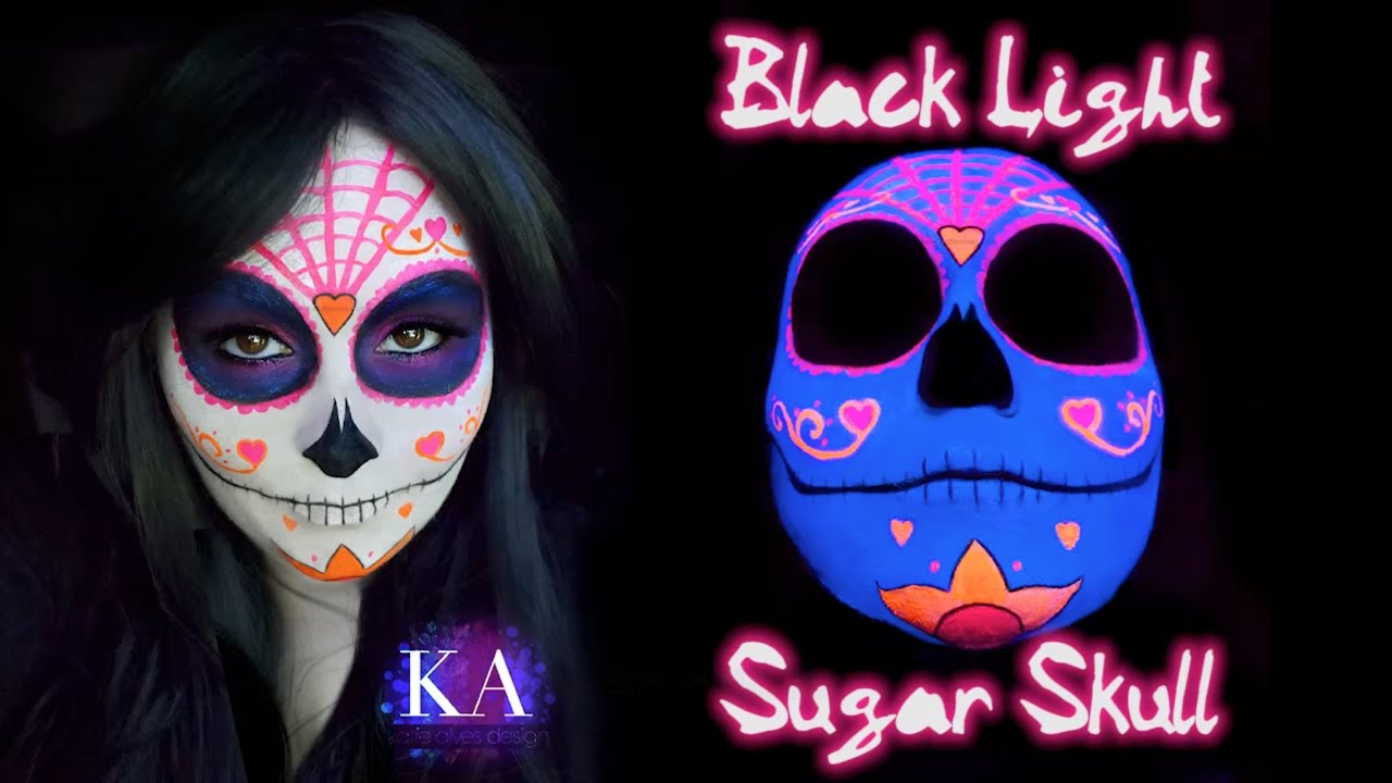 Black Light Sugar Skull Makeup Tutorial