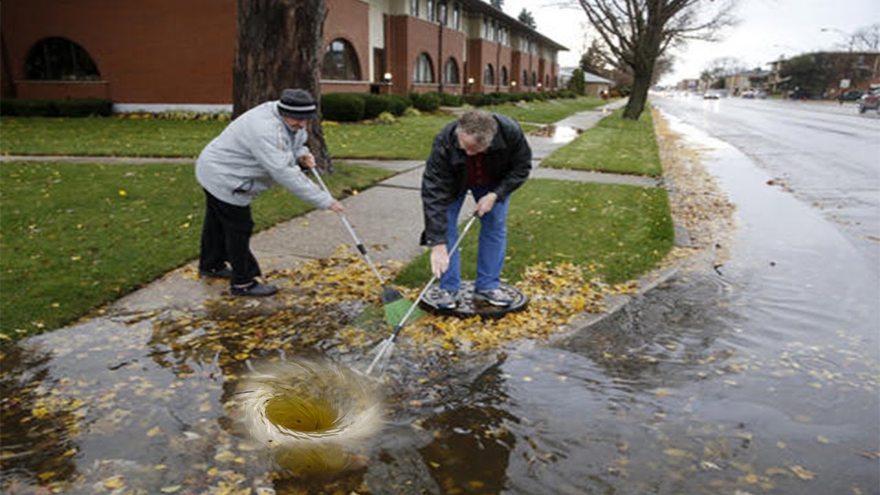 Rainfall Redemption Unclogging Street Drains to Prevent Disaster in Heavy Rain!