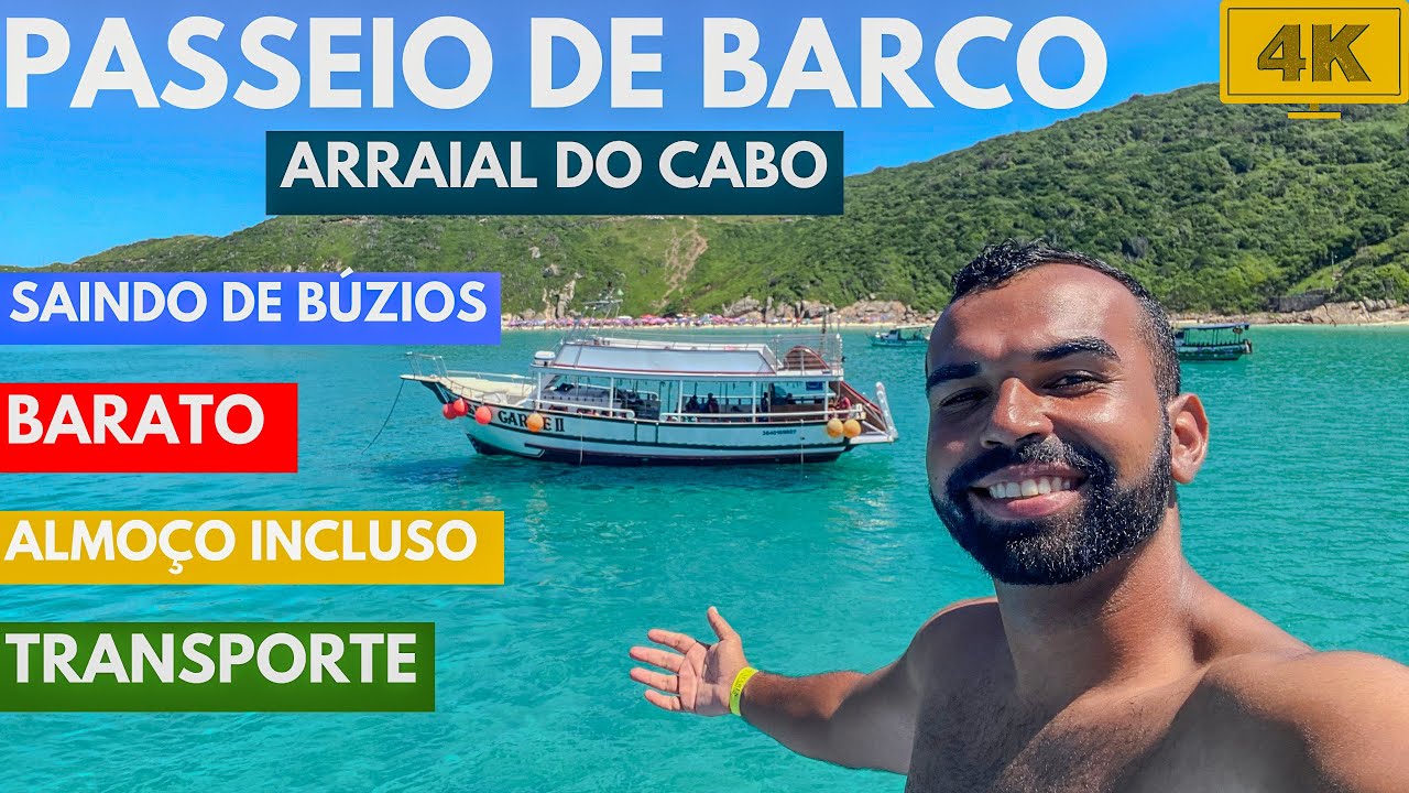 PASSEIO DE BARCO em Arraial do Cabo RJ saindo de Búzios