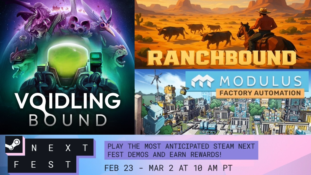 Steam Next Fest February 2026 – Voidling Bound, Ranchbound, Modulus - Vertical