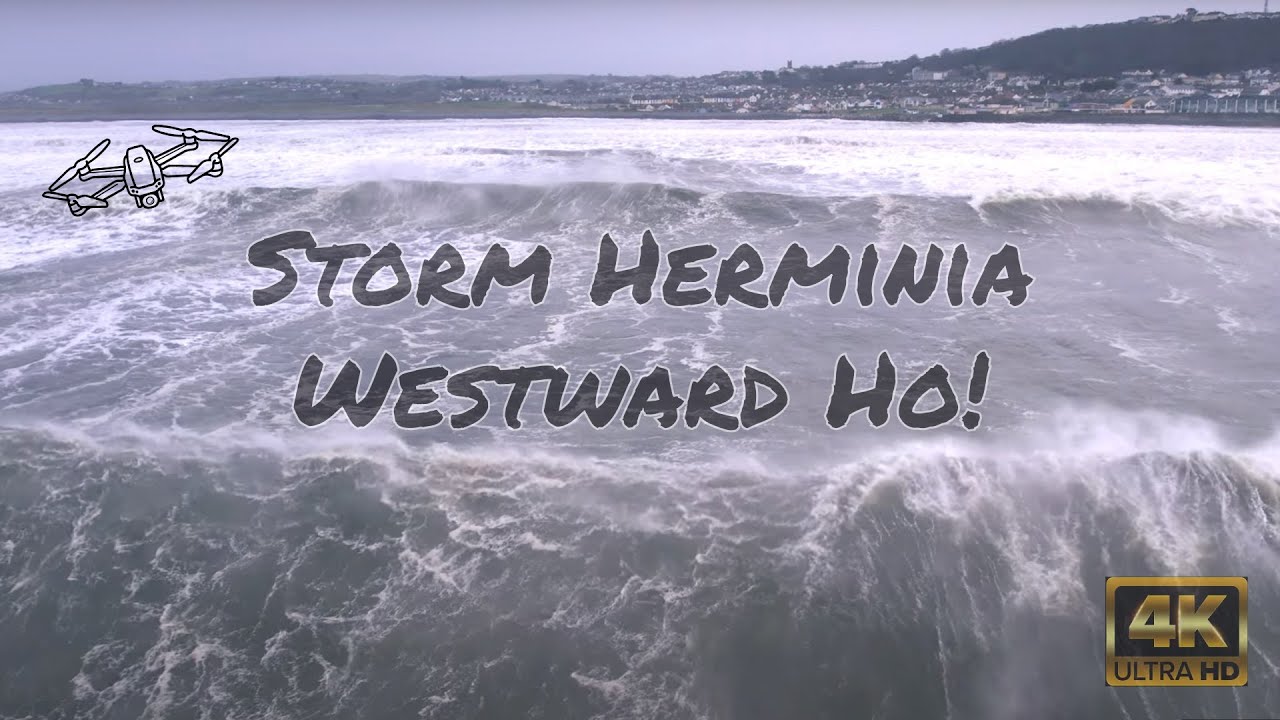 Westward Ho! | Storm Herminia January 2025 #storm #waves #devon #drone