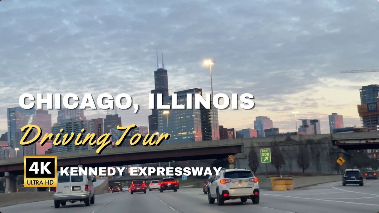 Chicago Traffic & City Views | Sunset | Long POV Drive on the Kennedy Expressway