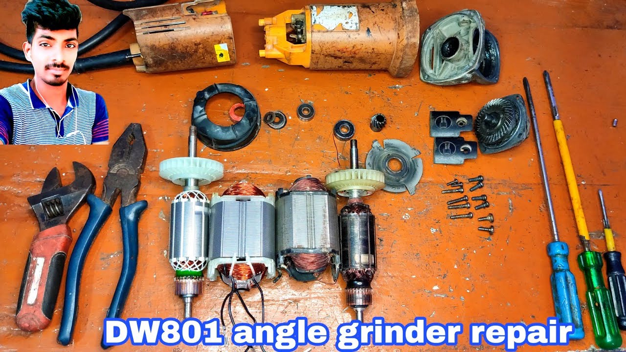 Dw801 angle grinder repair // how to change angle grinder armatuee coil // grinder machine repair