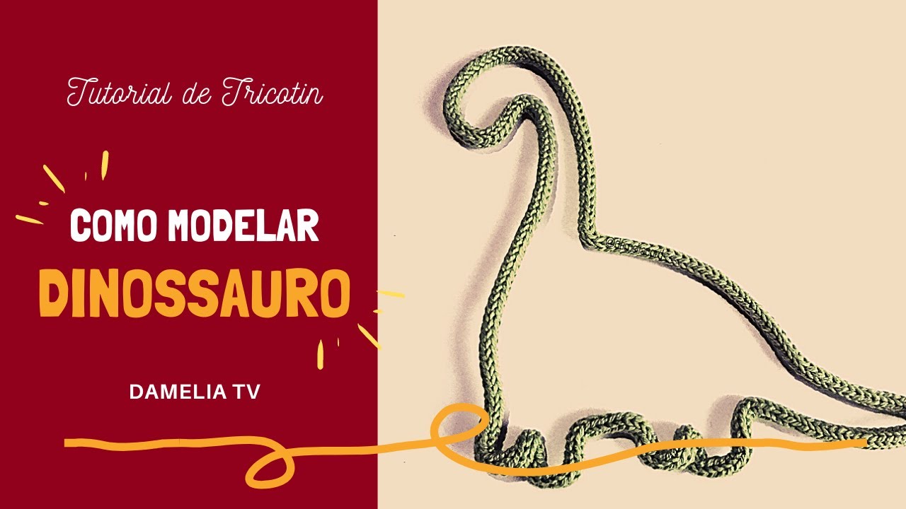 DINOSSAURO em TRICOTIN | Tutorial de modelagem