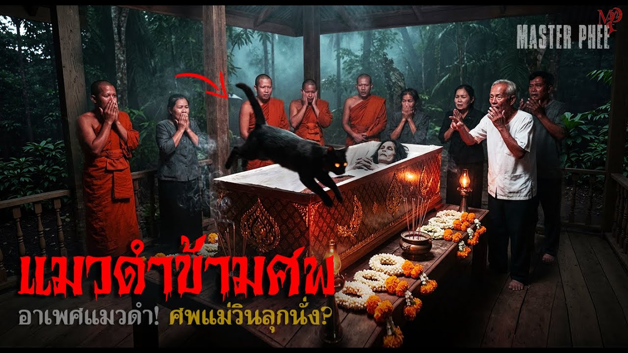 แมวดำข้ามศพ | เรื่องเล่าสยองขวัญ! แมวดำข้ามโลง ผีตายทั้งกลมเฮี้ยนแรงมาก