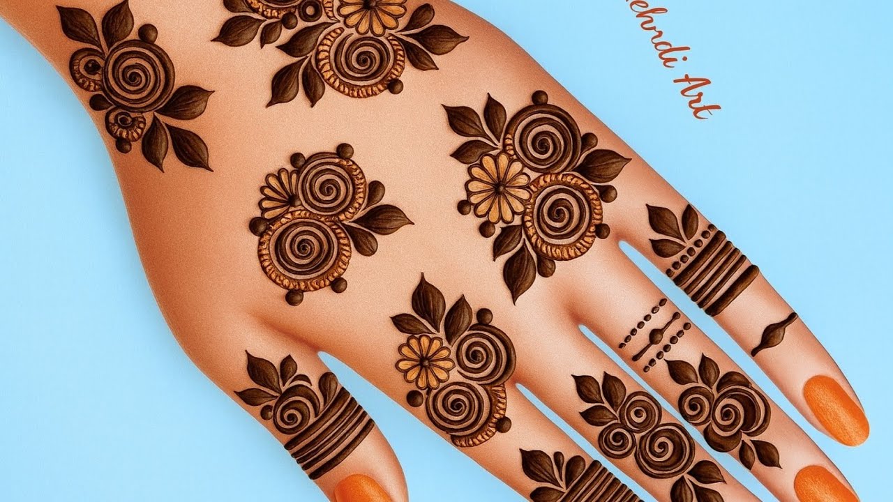 Cone designs | फूुल वाली मेहंदी | पीछे हाथ की मेहंदी | Fingers design/Flower mehndi design back hand