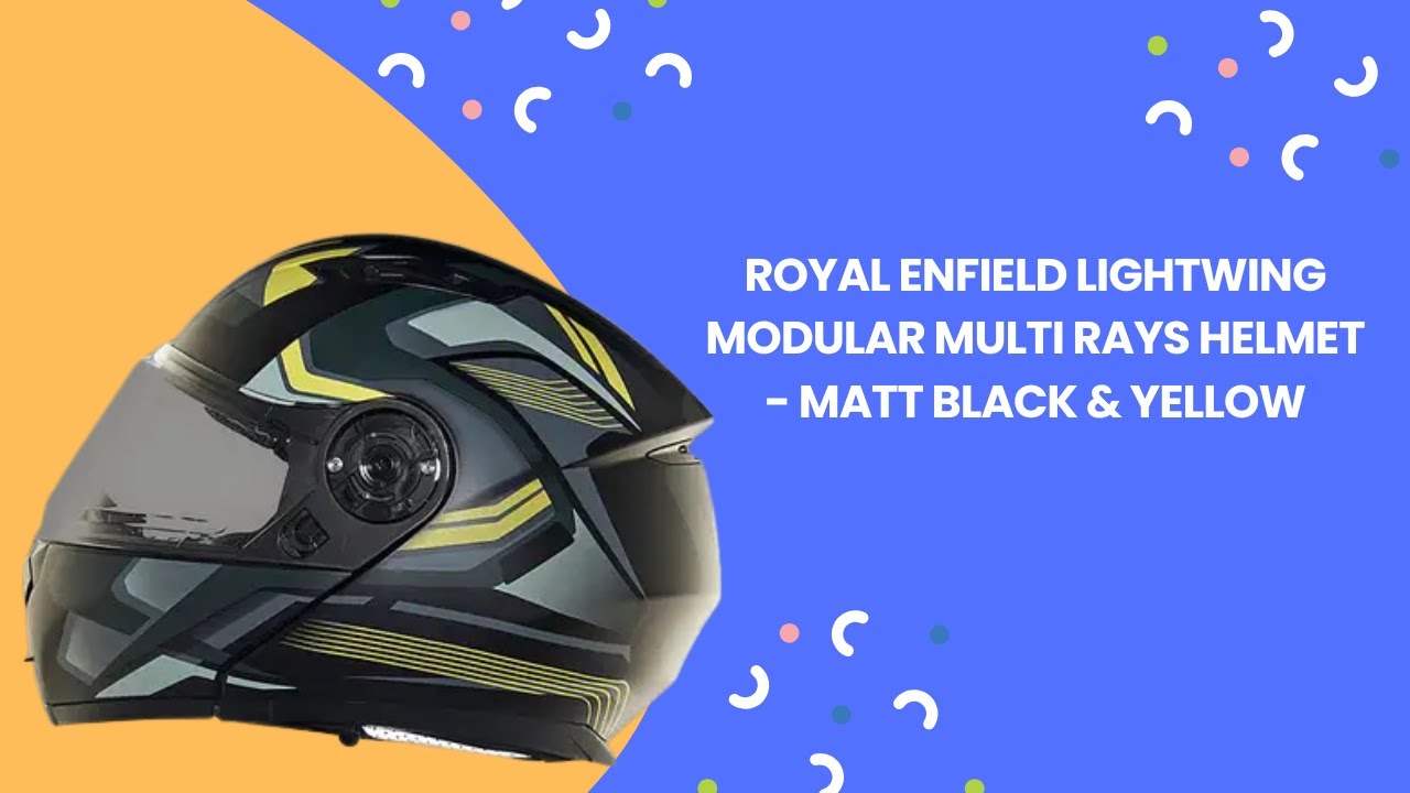 ROYAL ENFIELD LIGHTWING MODULAR MULTI RAYS HELMET - MATT BLACK & YELLOW