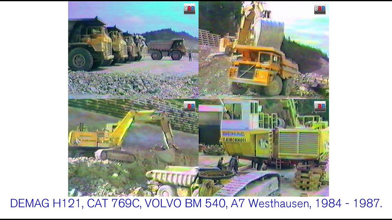 [ARCHIV] DEMAG H121 & CAT 769C, F. Kirchhoff, A7, Westhausen, 1984 - 1987.