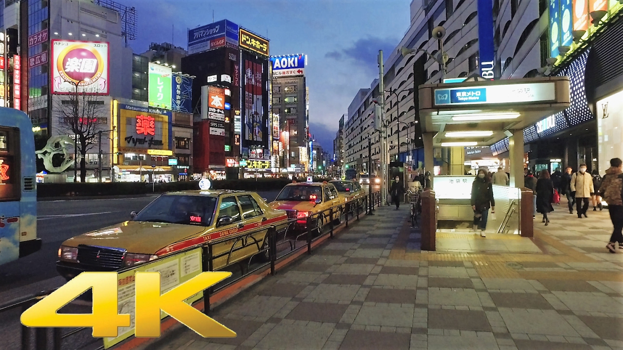 Walking around Ikebukuro east area by night, Tokyo - Long Take【東京・池袋/夜景】 4K