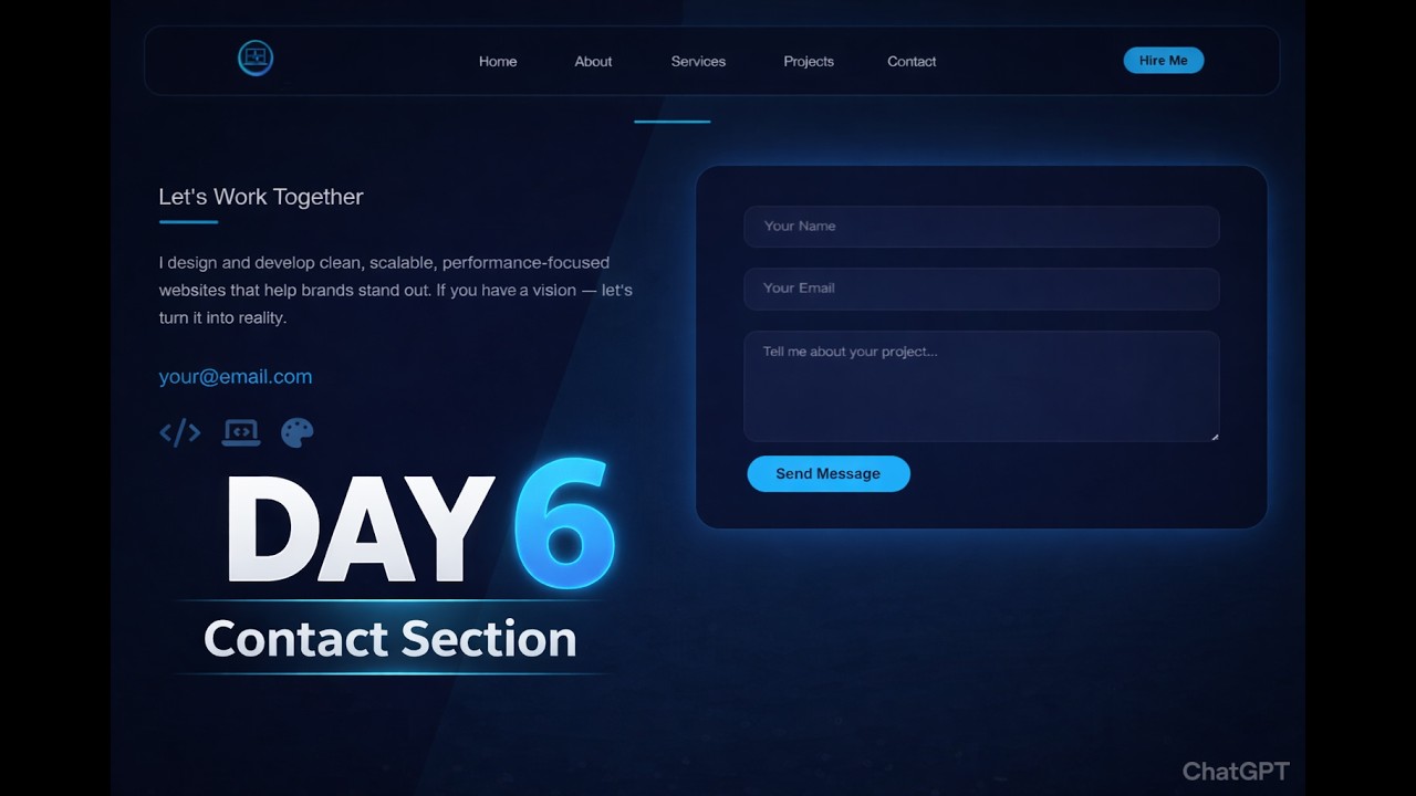 Day 6  of Building My Website Journey - Contact Section