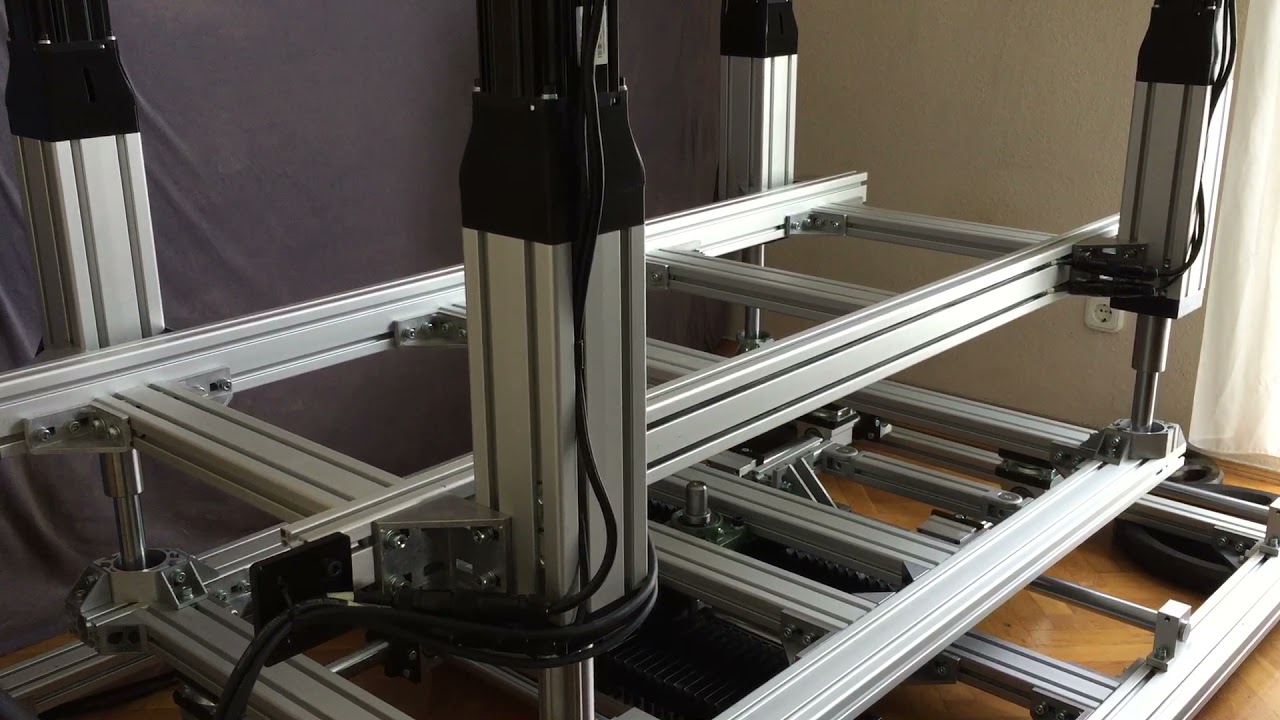 Double TL + 4 actuator test for 6 DOF motion simulator