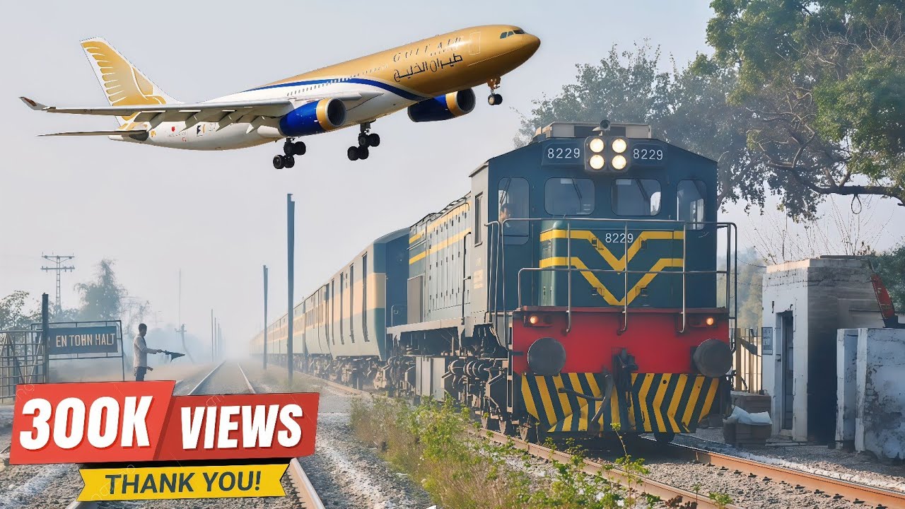 Trains and Airplane Same time in Faisalabad || Pakistan Railways vs Airplane ✈️ @Shamriaz4570