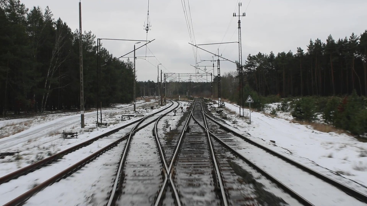Zimowe Pomorze Środkowe z pociągu IC Bosman, Rearview Piła Gł&oacute;wna - Szczecinek - Kołobrzeg