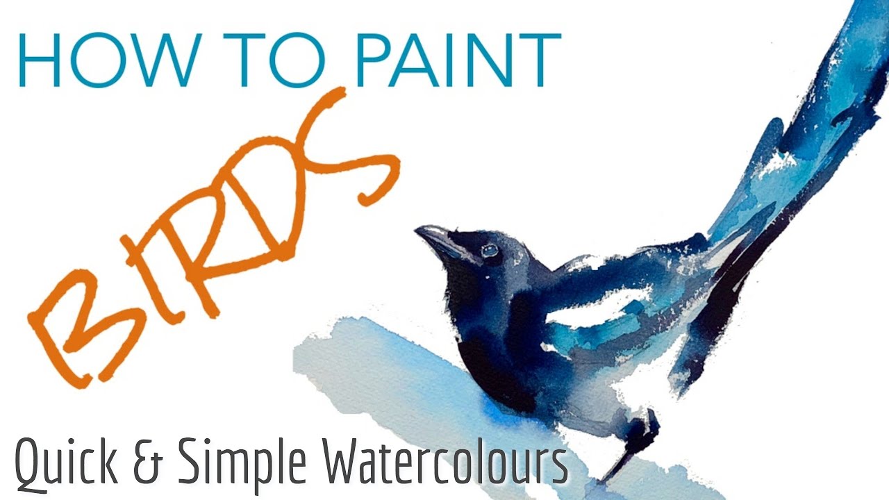 Ep 3 -  QUICK & Simple Watercolour BIRDS - How to paint birds & wildlife