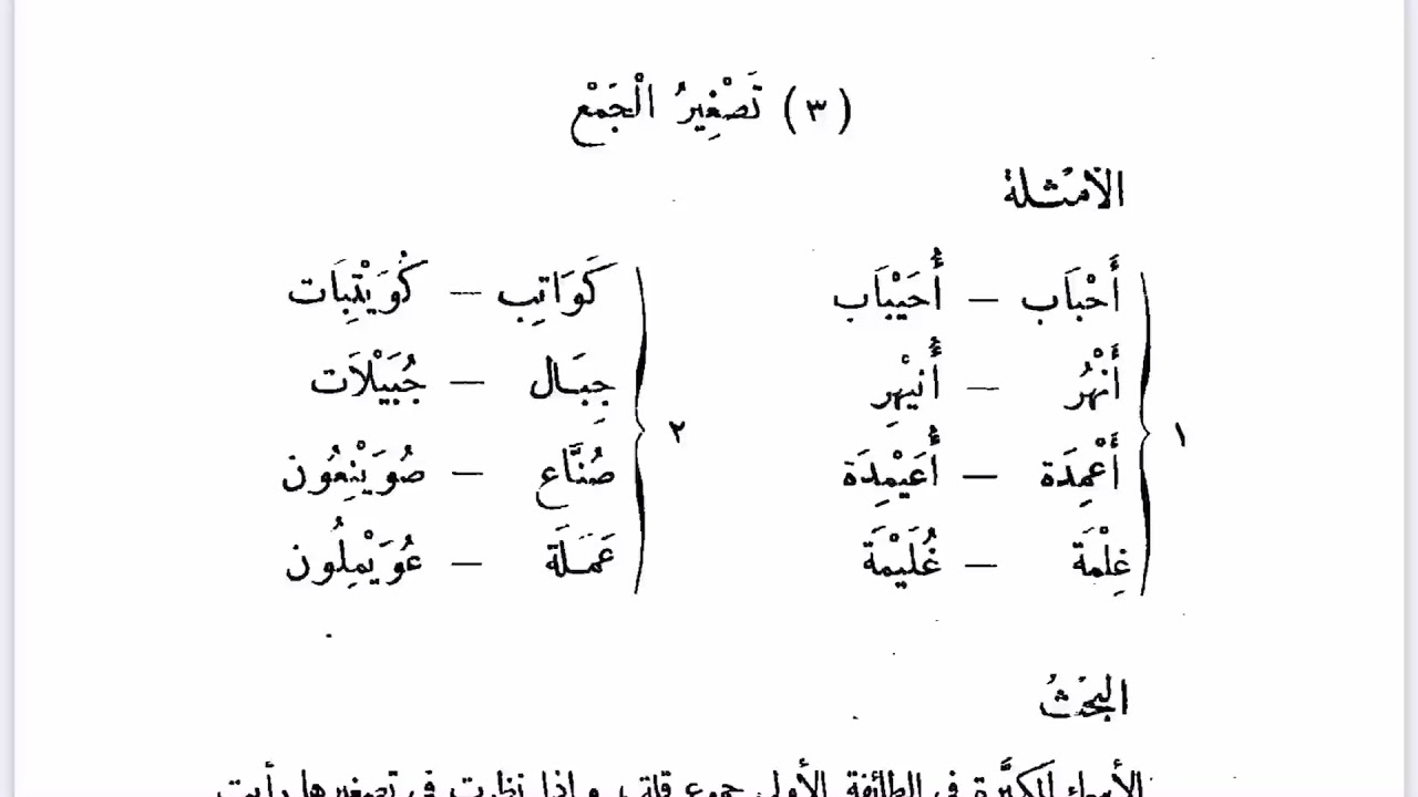 ٤٣٦. تصغير الجمع
