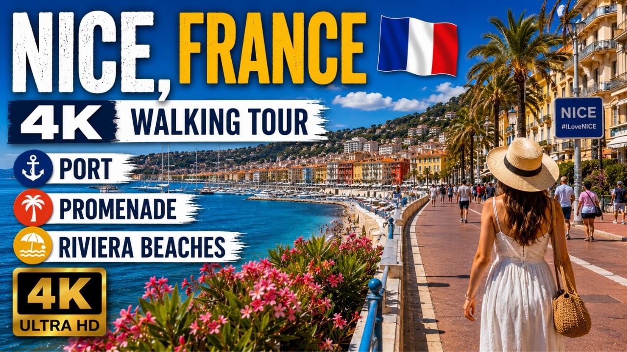 Nice, France🇫🇷4K Walking Tour: Port, Promenade & Riviera Beaches