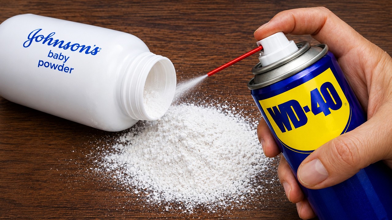 Wymieszaj WD-40 z PUDREM DLA DZIECI i zobacz niesamowite rezultaty, kt&oacute;re ZSZOKUJĄ wszystkich! 😱