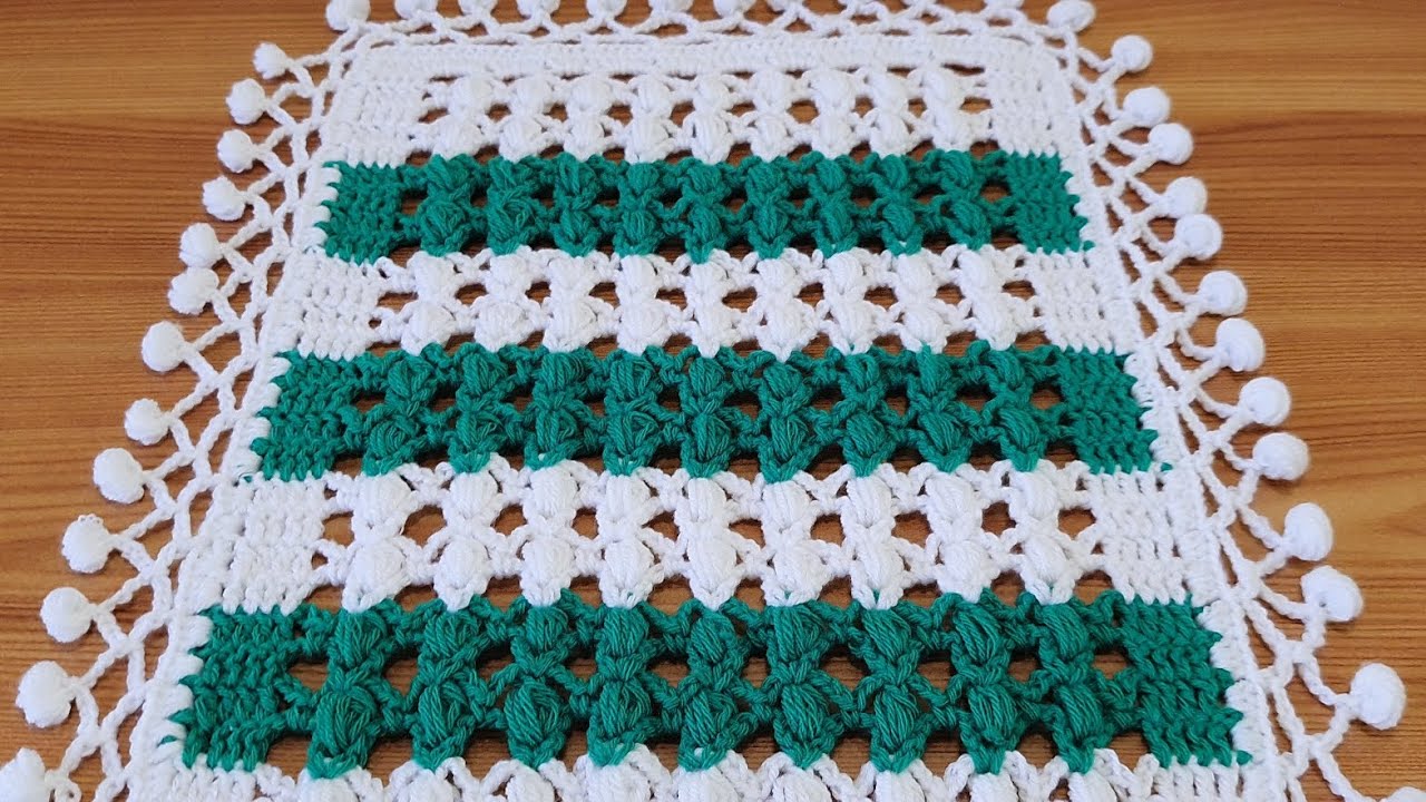 Crochet table cover pattern woolen table mat design Crochet mat