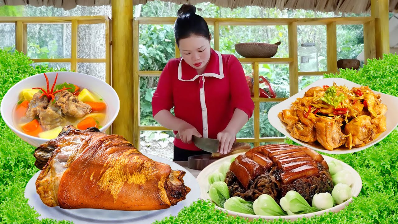 All Recipe BREAKFAST & DINNER with Traditional SMOKED PORK KNUCKLE by Ms. Huong | Cooking & Harvest