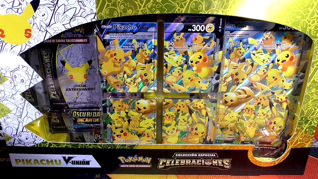 ABRIENDO UNA CAJA PIKACHU V-UNION CON CARTAS POKÉMON DE CELEBRACIONES