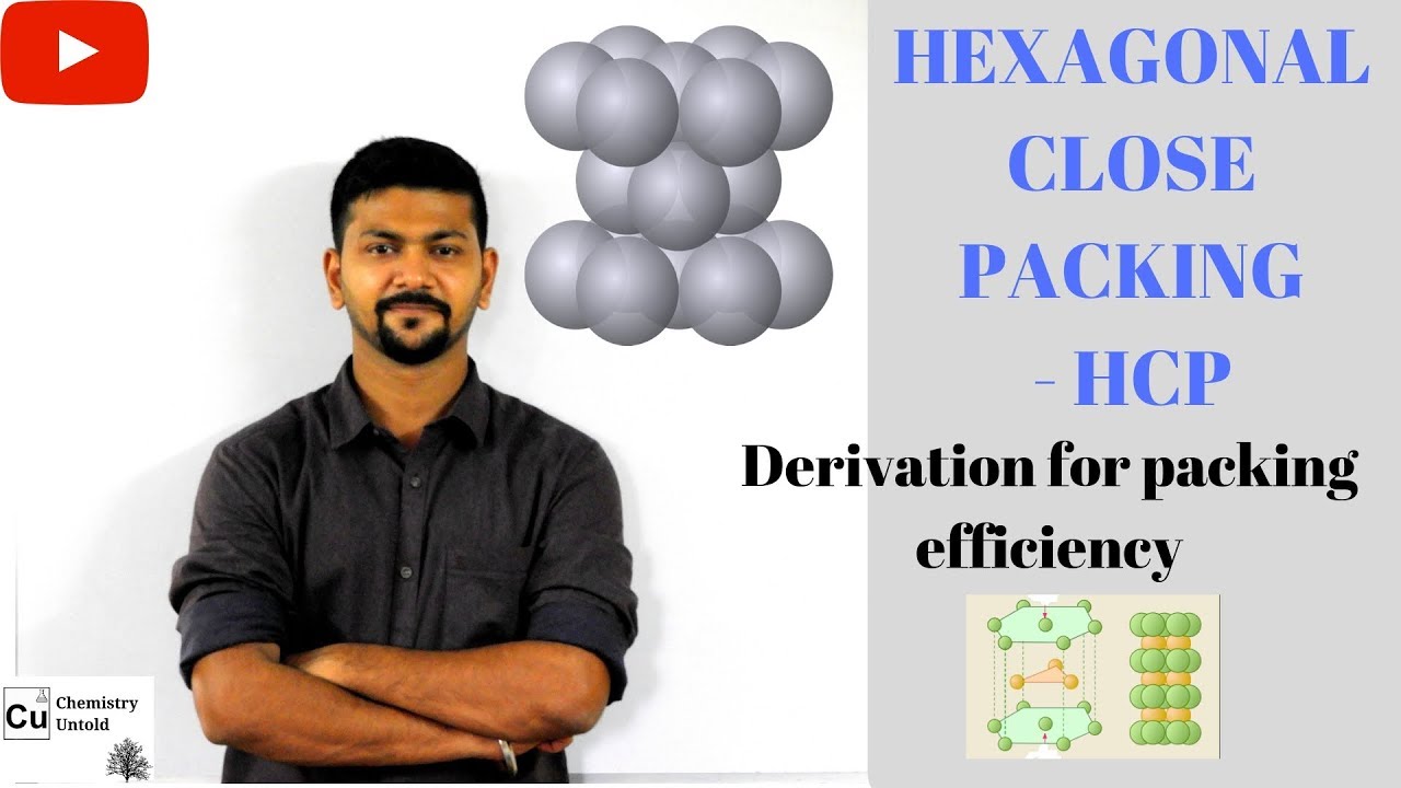 HCP Structure || Derivation For Packing Efficiency  || Solid States .
