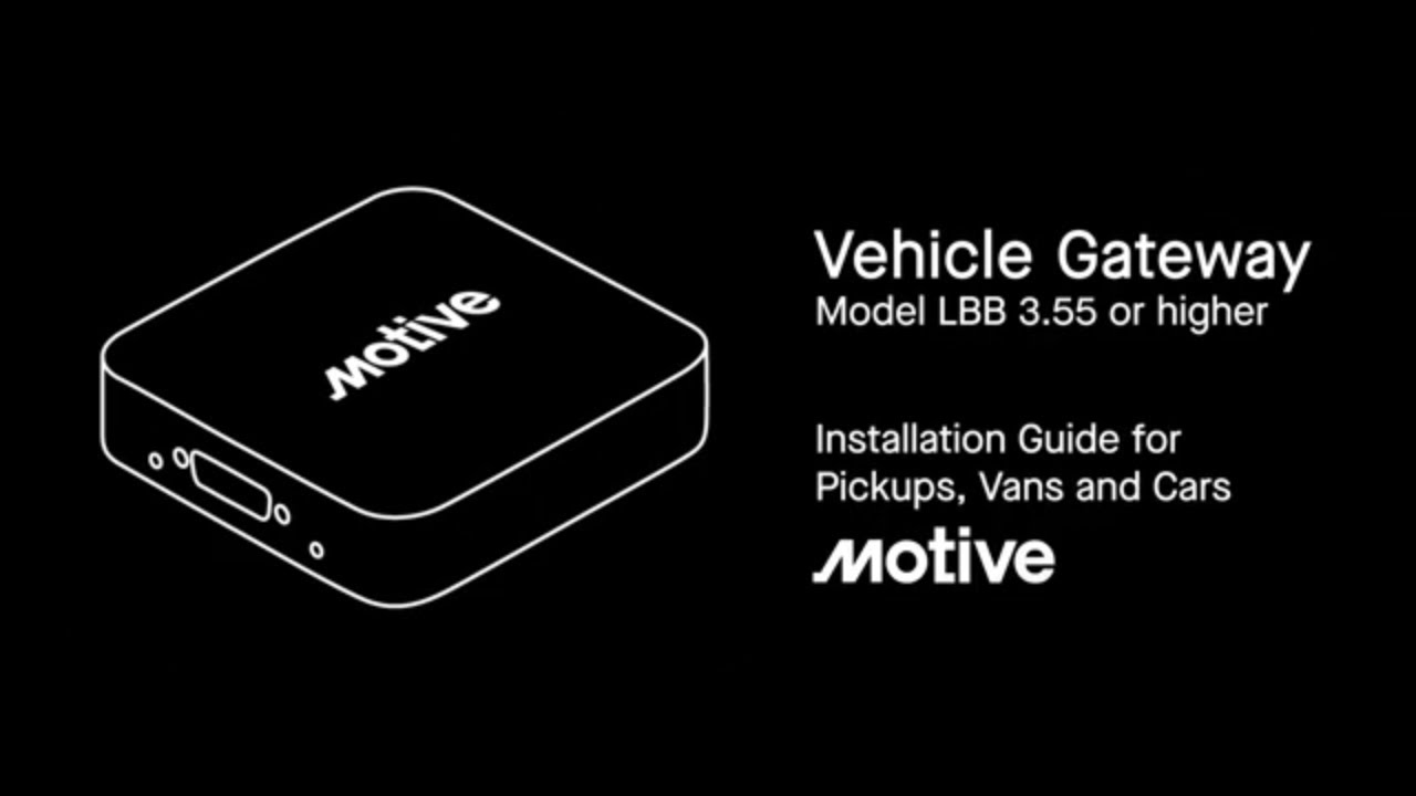 Как установить Motive Vehicle Gateway на легковые автомобили.