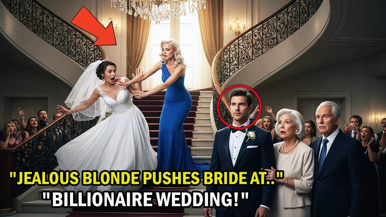 Jealous Blonde Shoves Simple Bride Down the Stairs—When She Marries a Billionaire