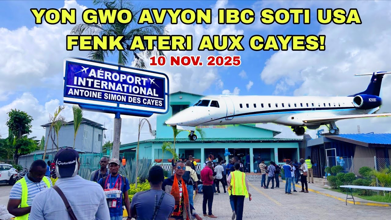 Sa Fenk Tonbe! Yon Gwo Avyon IBC Soti USA Li Fenk Ateri Aux Cayes, Diaspora Yo Kontan Anpil