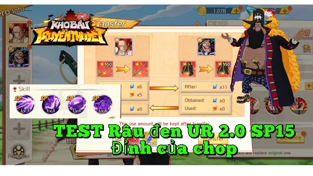 Kho báu truyền thuyết: TEST Râu đen UR 2.0 SP15 quá đỉnh #rauden #onepiece #ace #luffy #roger